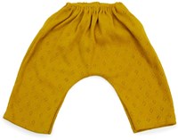 Asi poppenkleding lange katoenen broek oker - poppenaccessoire