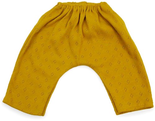 Asi poppenkleding lange katoenen broek oker - poppenaccessoire