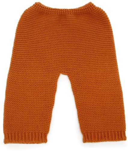 Asi poppenkleding warme gebreide broek roestkleurig poppenoutfit