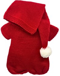 Asi vêtement poupée costume de Noël tricoté avec bonnet de Père Noël rouge accessoire poupée