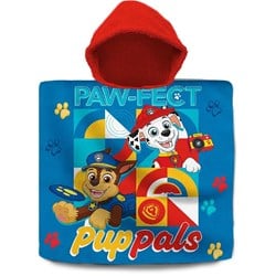 Paw Patrol poncho enfant serviette 60x120cm bleu coton