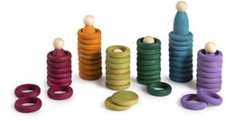 Grapat Houten Nins, Munten & Ringen Alternatiefkleurig (60 st.)