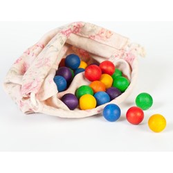 Grapat houten knikkers regenboogkleurig 36 stuks speelgoed set