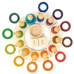 Grapat Houten Ringen Meerkleurig (12 st.)