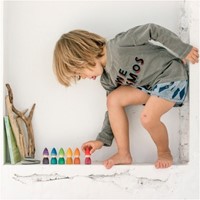 Grapat houten speelgoed Nins Regenboog Tomtens 6 stuks-3