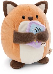 Nici knuffel vos Geeks 16cm met videogame in cadeauverpakking