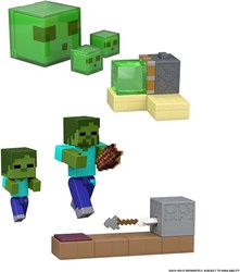Mattel Minecraft actiefiguur Redstone Charged Sticky Piston Trap groen