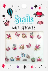 Snails autocollants ongles princesse rose pour enfants - set nail art