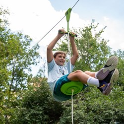 Trelines tyrolienne jouet d'extérieur 30m avec frein - Quickset - set d'aventure