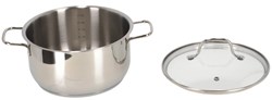 Daily Home pannenset kookpannen 7-delig zilver RVS glas