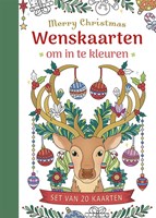 Deltas wenskaarten kerst knutselset om in te kleuren Merry Christmas