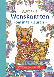 Deltas Wenskaarten om in te kleuren I love cats