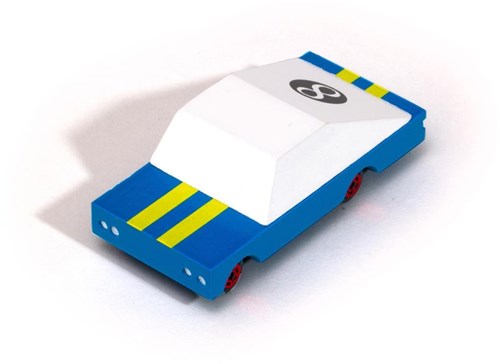Candylab houten raceauto - Blue Racer #8 speelgoedauto-2