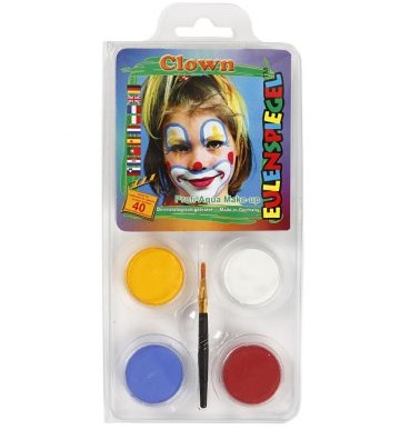 Eulenspiegel kit maquillage clown - set motifs maquillage avec pinceau-2
