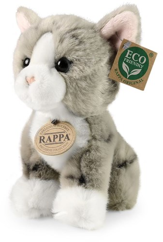 Rappa peluche jouet chat gris 18 cm écologique