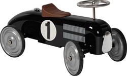 Goki Retro Loopauto Zwart - Metalen Ride-on Voertuig Kinderen