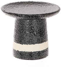 HBX natural living bougeoir noir céramique pour bougie pilier 12x10,5cm