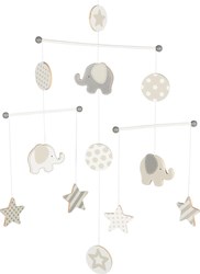Goki houten baby mobiel olifant en sterren - babykamer decoratie