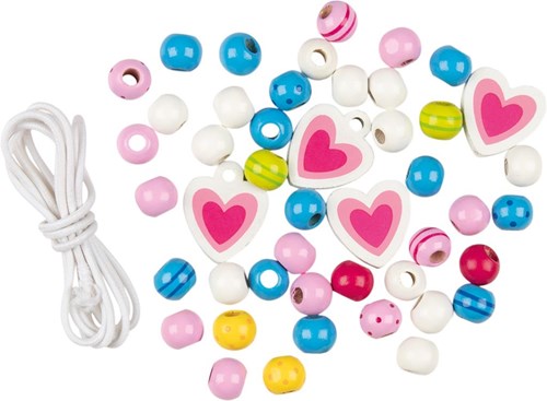 Goki set de perles en bois - jouet créatif coloré pour enfants-3