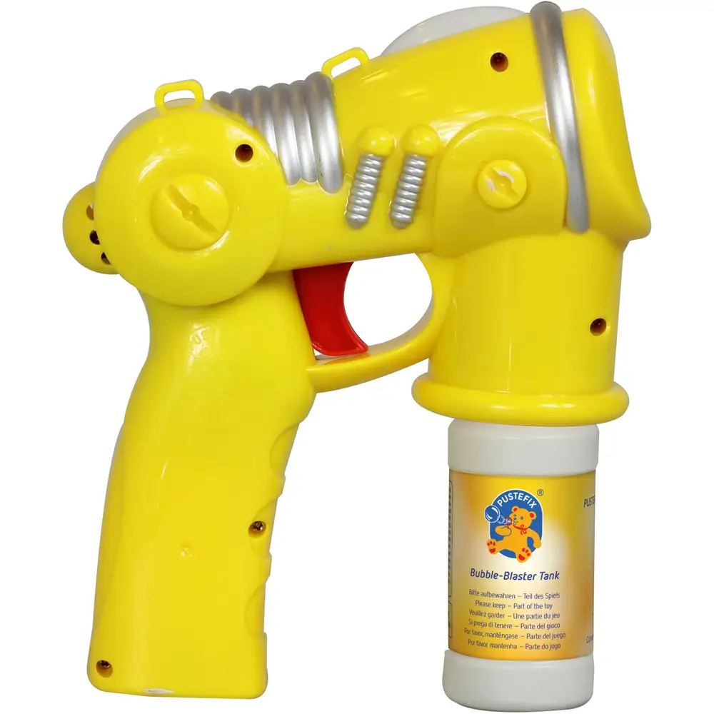 Pustefix Bubble-Blaster pistolet jouet avec lumière LED et bulles de savon