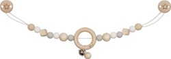 Goki houten kinderwagenketting ster grijs met clips - baby speelgoed