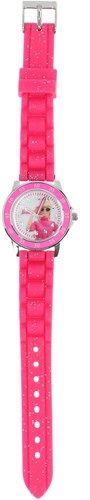 Accutime Barbie kinderhorloge leren klokkijken roze analoog horloge-2