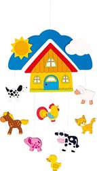 Goki houten mobiel boerderij - babykamer decoratie van hout