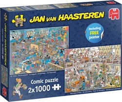 Jumbo puzzel Jan van Haasteren 2x1000 stukjes De Verbouwing Doe-Het-Zelfwinkel