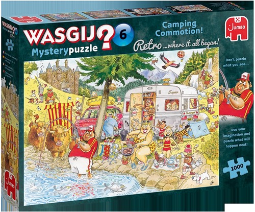 Jumbo Puzzel Wasgij Retro Mystery 6 Onrust op de Camping! - 1000 stukjes