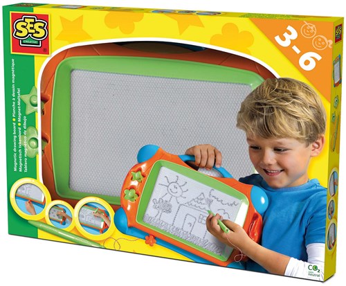 Ses Magnetisch tekenbord Montessori speelgoed 25x34cm met pen en stempels