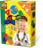 Ses jeu de laçage Montessori - perles en bois jouet sensoriel 18 pièces