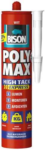 Bison colle de montage High Tack blanc 425g - colle universelle puissante