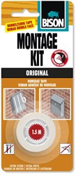 Bison ruban de montage double face transparent 1,5m x 19mm extra fort