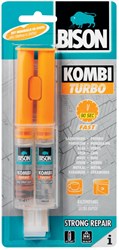 Bison colle époxy universelle turbo 24ml - colle transparente ultra résistante