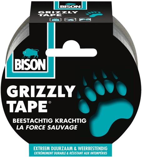 Bison ruban adhésif Grizzly tape argent 25m étanche résistant UV