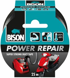 Bison ruban adhésif Power Repair noir - ruban solide rouleau 25 mètres