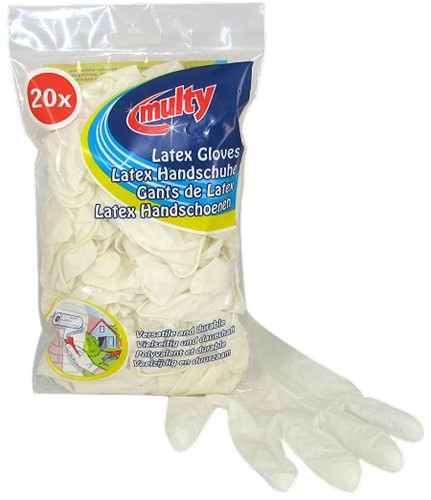 Multy latex handschoenen 20 stuks wit
