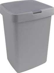 Sunware poubelle Delta 10 litres gris avec couvercle à clapet - poubelle compacte