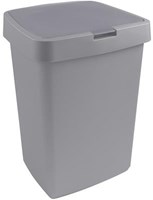 Sunware poubelle Delta 25L gris - corbeille plastique à couvercle basculant