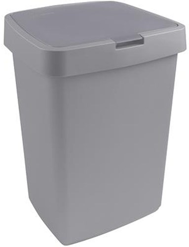 Sunware poubelle Delta 25L gris - corbeille plastique à couvercle basculant