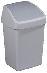 Sunware Delta afvalbak 10 liter grijs - swingdeksel - kunststof