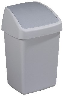 Sunware Delta afvalbak 10 liter grijs - swingdeksel - kunststof