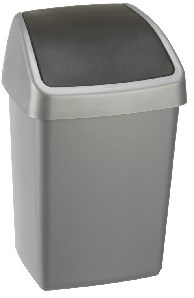 Sunware poubelle Delta 10L gris avec couvercle basculant