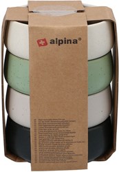 Alpina keramiek kinderschaaltjes set - kleurrijk speelgoed servies 4 stuks