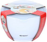 Alpina mengkommen set met deksel - 3 stuks - grijs wit - keuken