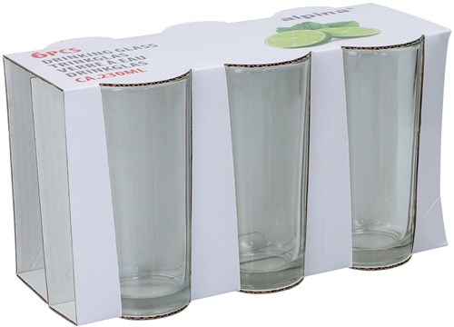 Alpina verre à boire set 230ml 6 pièces vaisselle en verre transparent