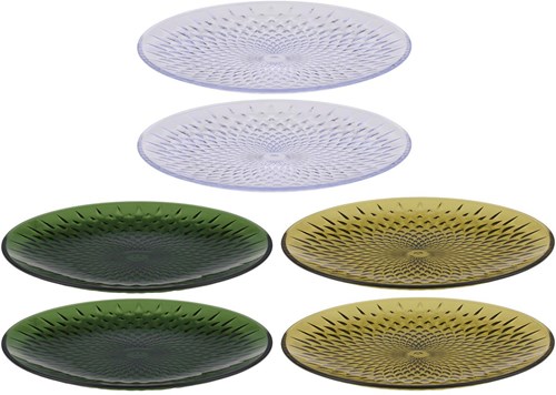 Alpina assiettes petit-déjeuner plastique 2 pièces 20cm colorées et incassables