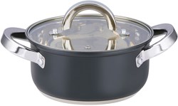 Alpina casserole avec couvercle induction 1,9L 16cm - casserole noir gris