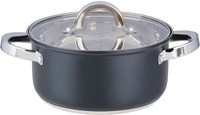 Alpina kookpan inductie 21cm 3.6L - zwarte pan met deksel