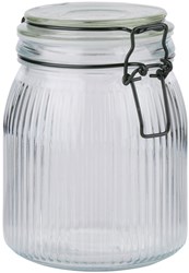 Alpina voorraadpot glazen keukenopberger 1 liter luchtdicht transparant